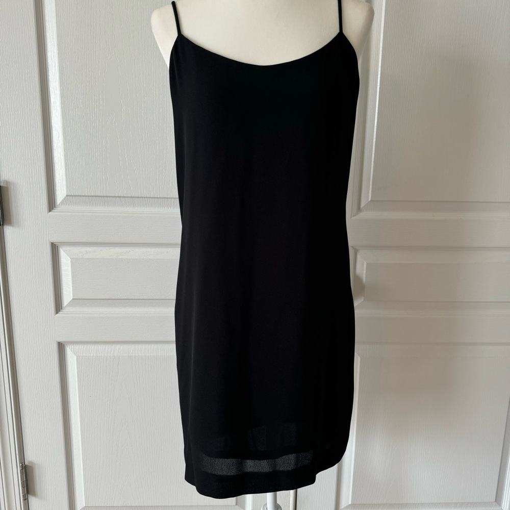 Laundry by Shelli Segal Little Black Dress with Draped Beaded Tassel Back